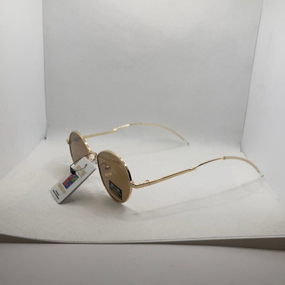 Eyedentification 90s Retro Women’s Gold Frame Brown Lens Sunglasses